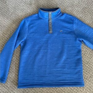 Men’s Blue Vineyard Vines Quarter-Zip Ribbed Pullover - Large